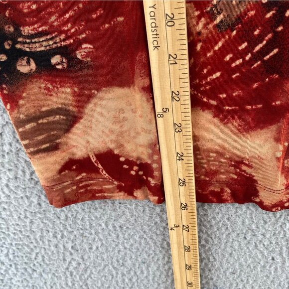 Chicos Top Womens 3 US Extra Large Red Abstract Travelers 3/4 Sleeves Stretch - Picture 8 of 9